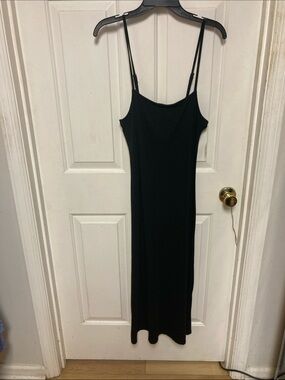 No Boundaries Black Maxi Slip Dress with Adjustable Straps